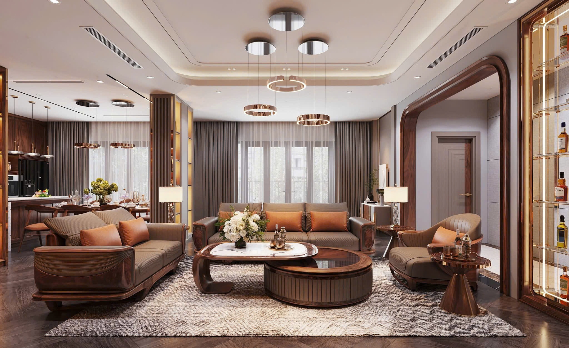 Sofa gỗ óc chó 4